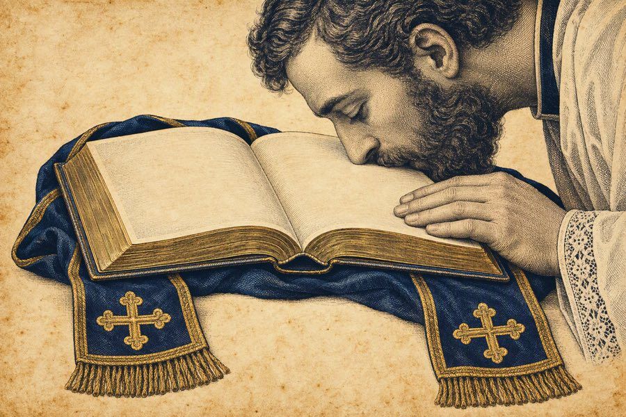El Sacerdote Besa los Evangelios